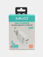 Белый сетевое зарядное устройство Mivo MP-327Q, 38W, USB+Type-C