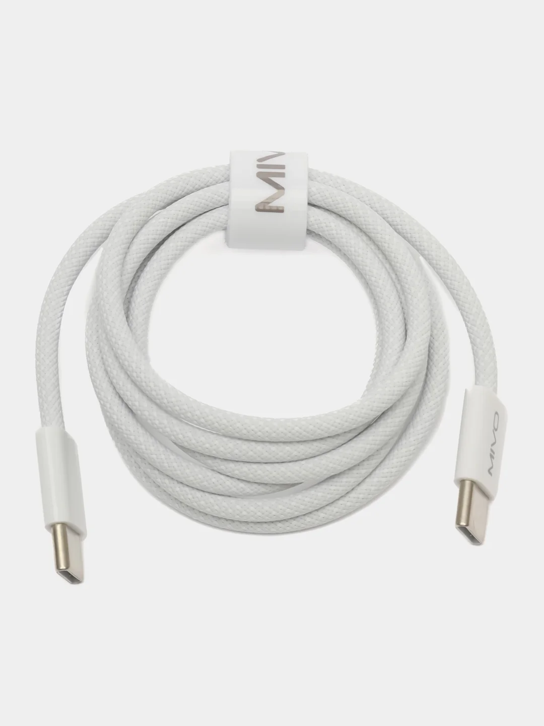 Белый кабель Type-C-Type-C Mivo MX-15L, нейлоновая оплетка, 1м (для Iphone 15)