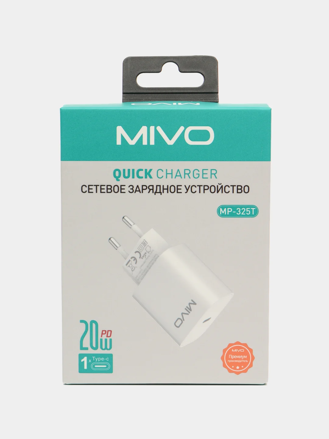Белый сетевое зарядное устройство Mivo MP-325T