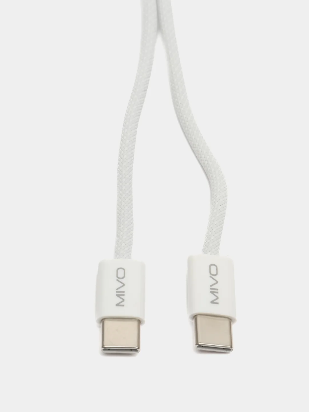 Белый кабель Type-C-Type-C Mivo MX-15L, нейлоновая оплетка, 1м (для Iphone 15)