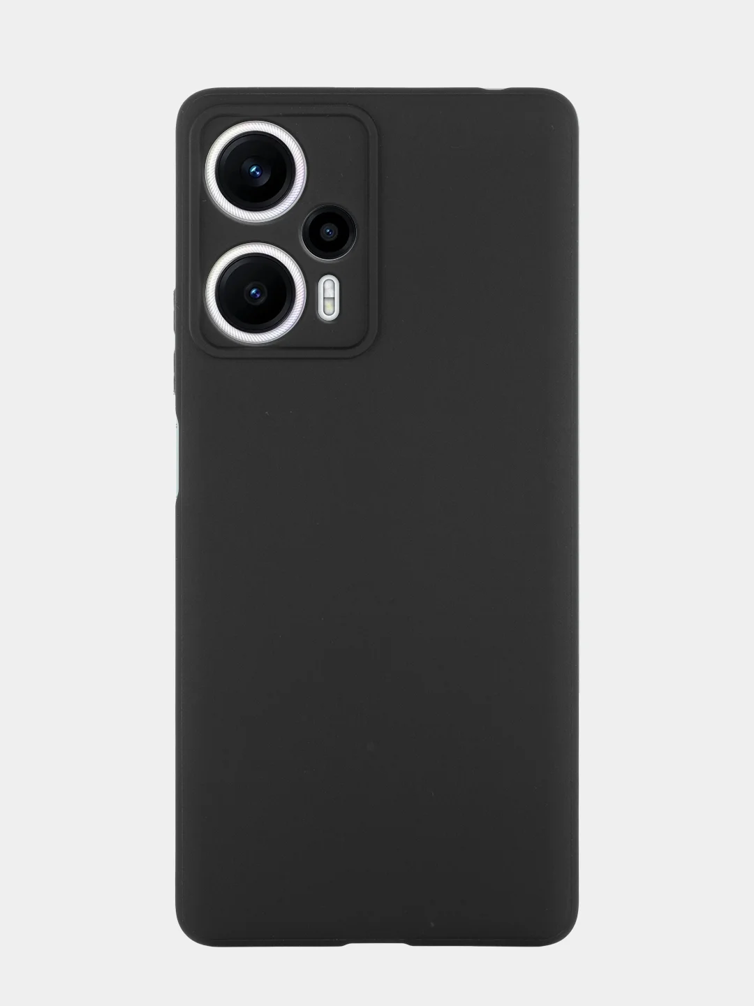 Черный чехол для Xiaomi Poco F5, Redmi Note 12 Turbo силиконовый BROSCORP матовый с защитой камер