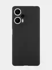 Черный чехол для Xiaomi Poco F5, Redmi Note 12 Turbo силиконовый BROSCORP матовый с защитой камер