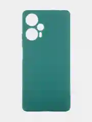 Тёмно-зелёный чехол для Xiaomi Poco F5, Redmi Note 12 Turbo силиконовый BROSCORP матовый с защитой камер