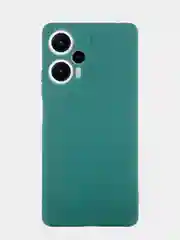 Тёмно-зелёный чехол для Xiaomi Poco F5, Redmi Note 12 Turbo силиконовый BROSCORP матовый с защитой камер