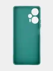 Тёмно-зелёный чехол для Xiaomi Poco F5, Redmi Note 12 Turbo силиконовый BROSCORP матовый с защитой камер