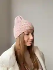 Розовый шапка женская демисезонная, осенняя