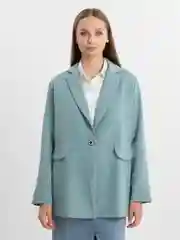Мятный пиджак женский оверсайз удлиненный классический