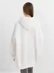 Белый худи оверсайз с капюшоном, теплое, с начесом, толстовка
