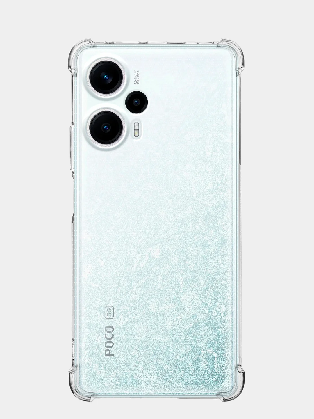 Прозрачный чехол для Xiaomi Poco F5, Redmi Note 12 Turbo противоударный силиконовый BROSCORP с углами