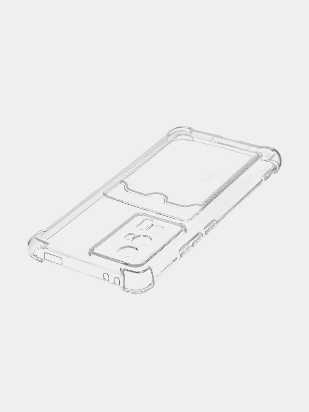 Прозрачный чехол для Xiaomi Poco F5 Pro противоударный BROSCORP с карманом для карт усиленными углами