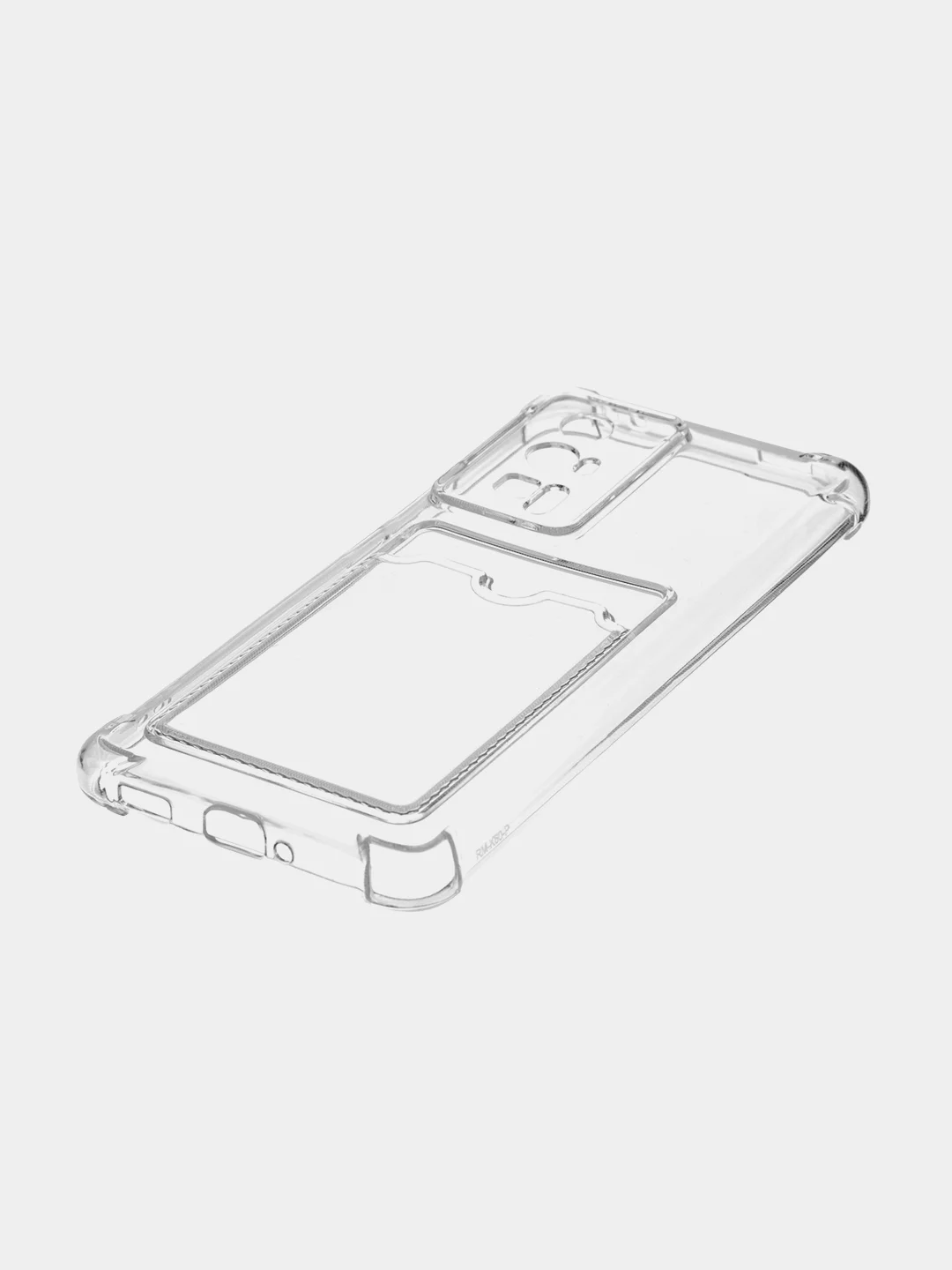 Прозрачный чехол для Xiaomi Poco F5 Pro противоударный BROSCORP с карманом для карт усиленными углами
