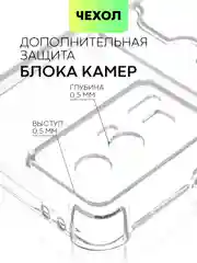 Прозрачный чехол для Xiaomi Poco F5 Pro противоударный BROSCORP с карманом для карт усиленными углами