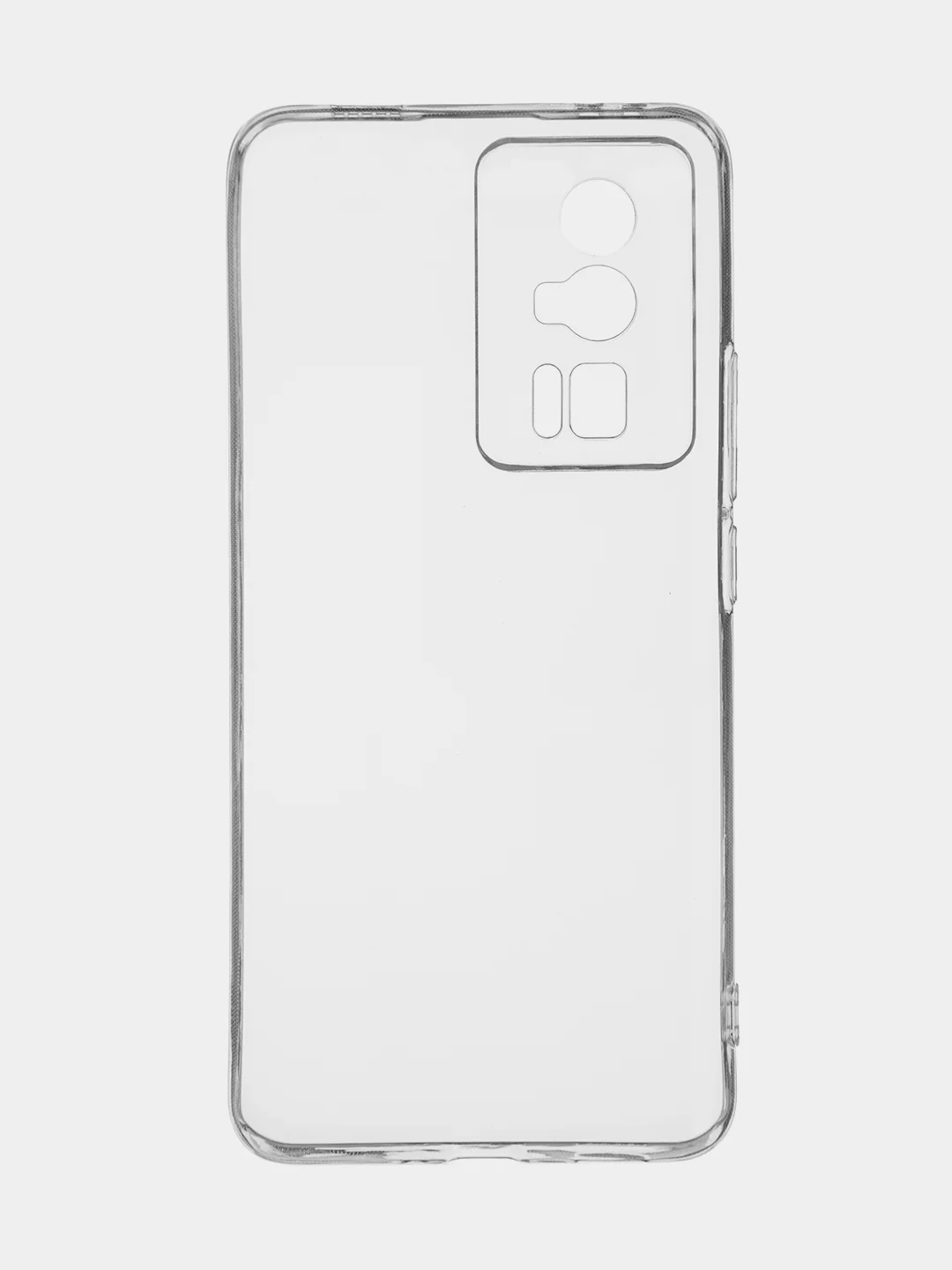 Прозрачный чехол для Xiaomi Poco F5 Pro силиконовый BROSCORP прозрачный с защитой камер/от прилипания