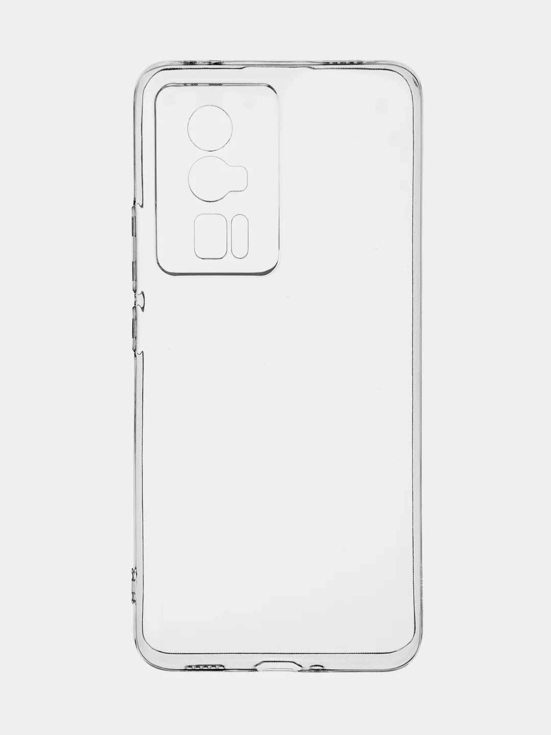 Прозрачный чехол для Xiaomi Poco F5 Pro силиконовый BROSCORP прозрачный с защитой камер/от прилипания
