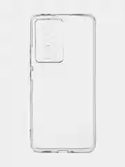 Прозрачный чехол для Xiaomi Poco F5 Pro силиконовый BROSCORP прозрачный с защитой камер/от прилипания