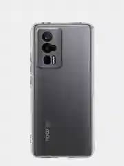 Прозрачный чехол для Xiaomi Poco F5 Pro силиконовый BROSCORP прозрачный с защитой камер/от прилипания