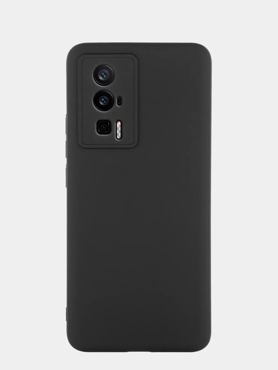 Черный чехол для Xiaomi Poco F5 Pro силиконовый BROSCORP матовый тонкий с бортиком защитой камер