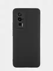Черный чехол для Xiaomi Poco F5 Pro силиконовый BROSCORP матовый тонкий с бортиком защитой камер