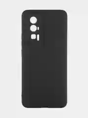 Черный чехол для Xiaomi Poco F5 Pro силиконовый BROSCORP матовый тонкий с бортиком защитой камер