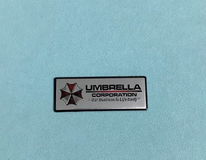 Серебряный наклейка на авто Корпорация Амбрелла, Наклейка Umbrella Corporation