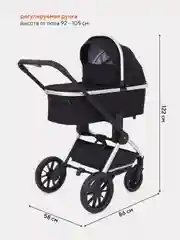 Черный коляска детская универсальная MOWBaby Tilda 2 в 1 MB064