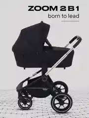 Черный коляска детская универсальная MowBaby Zoom PU RA086 Silver