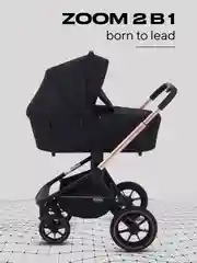 Черный коляска детская универсальная MowBaby Zoom PU RA086 Gold