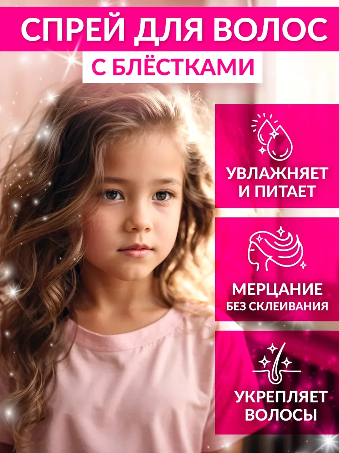 EDEN Cпрей для волос для девочек Little Lady Волшебное сияние, 150 мл