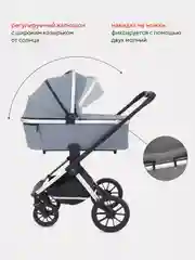 Синий коляска детская универсальная MOWBaby Tilda 2 в 1 MB064