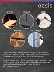 Красный сетевая ударная дрель "Oasis" DU-60