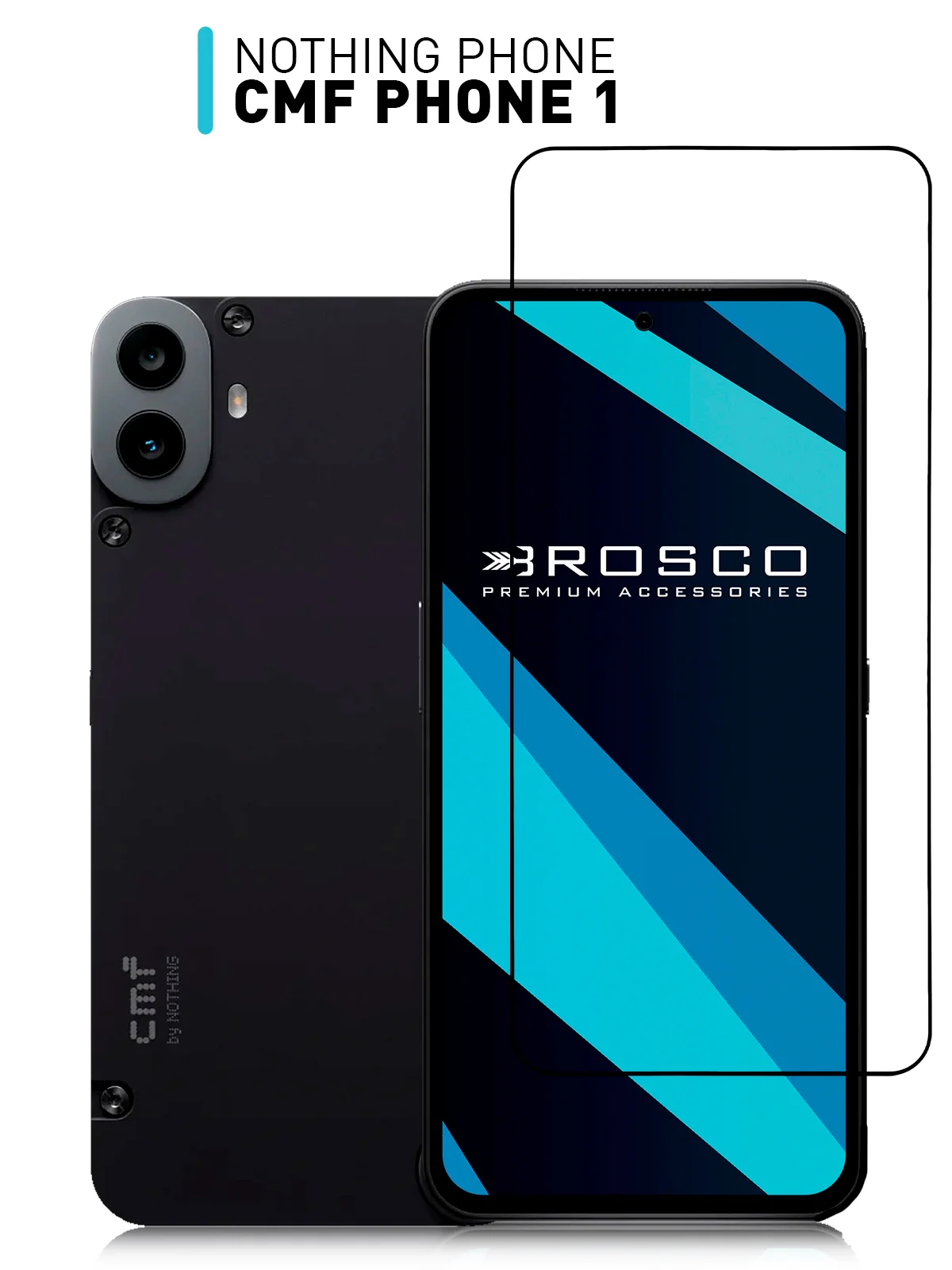 Прозрачный 1-2 шт стекло для Nothing CMF Phone 1 защитное ROSCO прозрачное олеофобное с черной рамкой