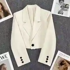 Белый пиджак укороченный / короткий пиджак / жакет