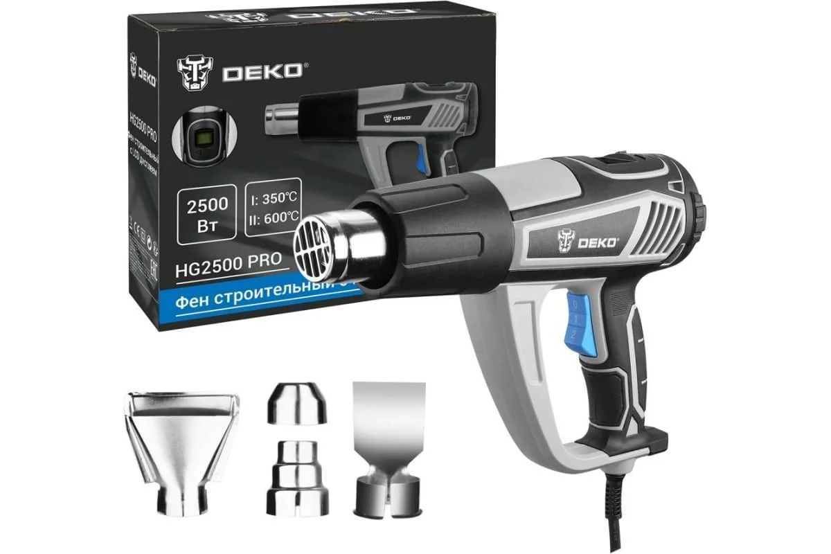 Черный фен DEKO HG2500 PRO, 2500 Вт, с LCD дисплеем