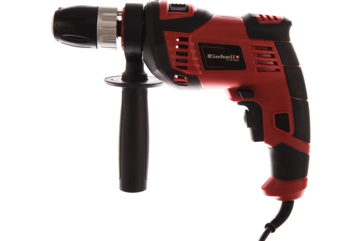 Черный дрель ударная Einhell TC-ID 550 E, 550Вт