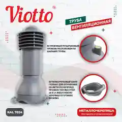 Красный viotto Труба вентиляционная для металлочерепицы, d-110 мм, h-550 мм, утепленная