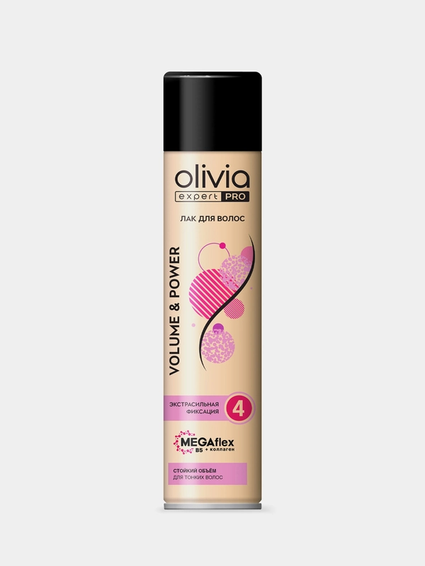 Лак для волос Olivia expert PRO "Volume&power", экстрасильная фиксация, 300мл