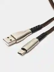 Коричневый кабель с быстрой зарядкой Type-C, iPhone, 3A Avimax, USB3.0, хомут на липучке