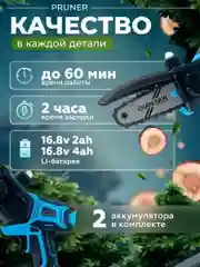 Черный минипила цепная аккумуляторная Pruner PR-3085