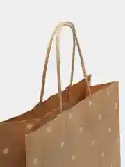 Пакет подарочный- Горошек крафт с кручеными ручками, 24*10,5*32 см