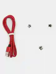 Красный магнитный кабель MicroUSB, Type-C, Lightning IPhone 3 в 1