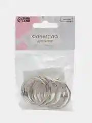 Кольцо для карниза, разъёмное, d = 28/33 мм, 10 шт, цвет серебряный