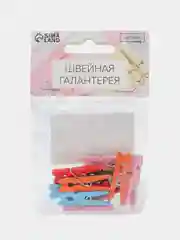 Прищепки для шитья, 3 х 0,5 х 0,3 см, 10 шт, цвет разноцветный