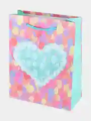 Бирюзовый пакет подарочный с глянцевой ламинацией 18 x 23 х 8 см