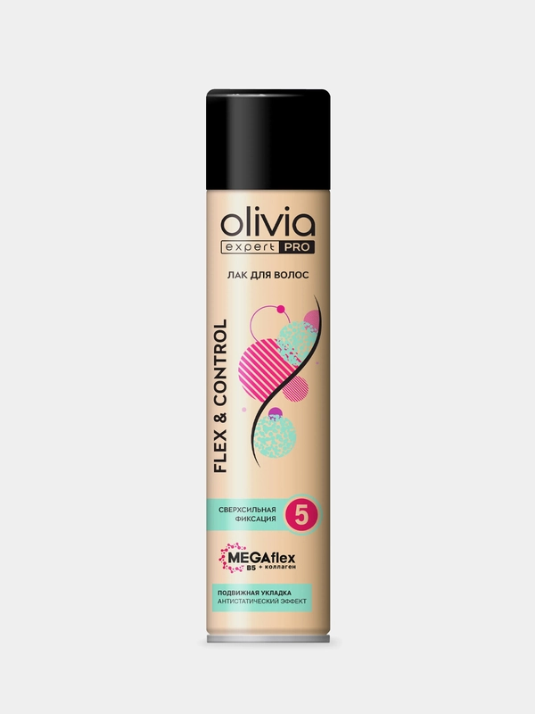 Лак для волос Olivia expert PRO Flex&control, сверхсильная фиксация, 300мл
