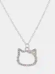 Серебряный цепочка с подвеской котиком стразами hello kitti