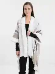 Белый накидка-пончо женский