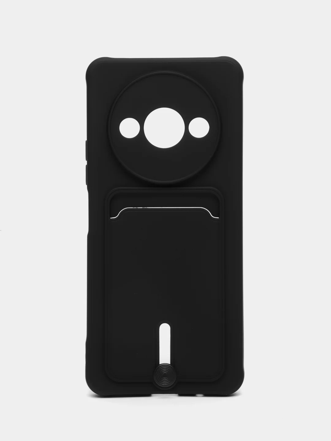 Черный чехол для Xiaomi Redmi A3 / A3x / Poco C61 (Сяоми Редми A3х/Поко С61), с карманом для карт