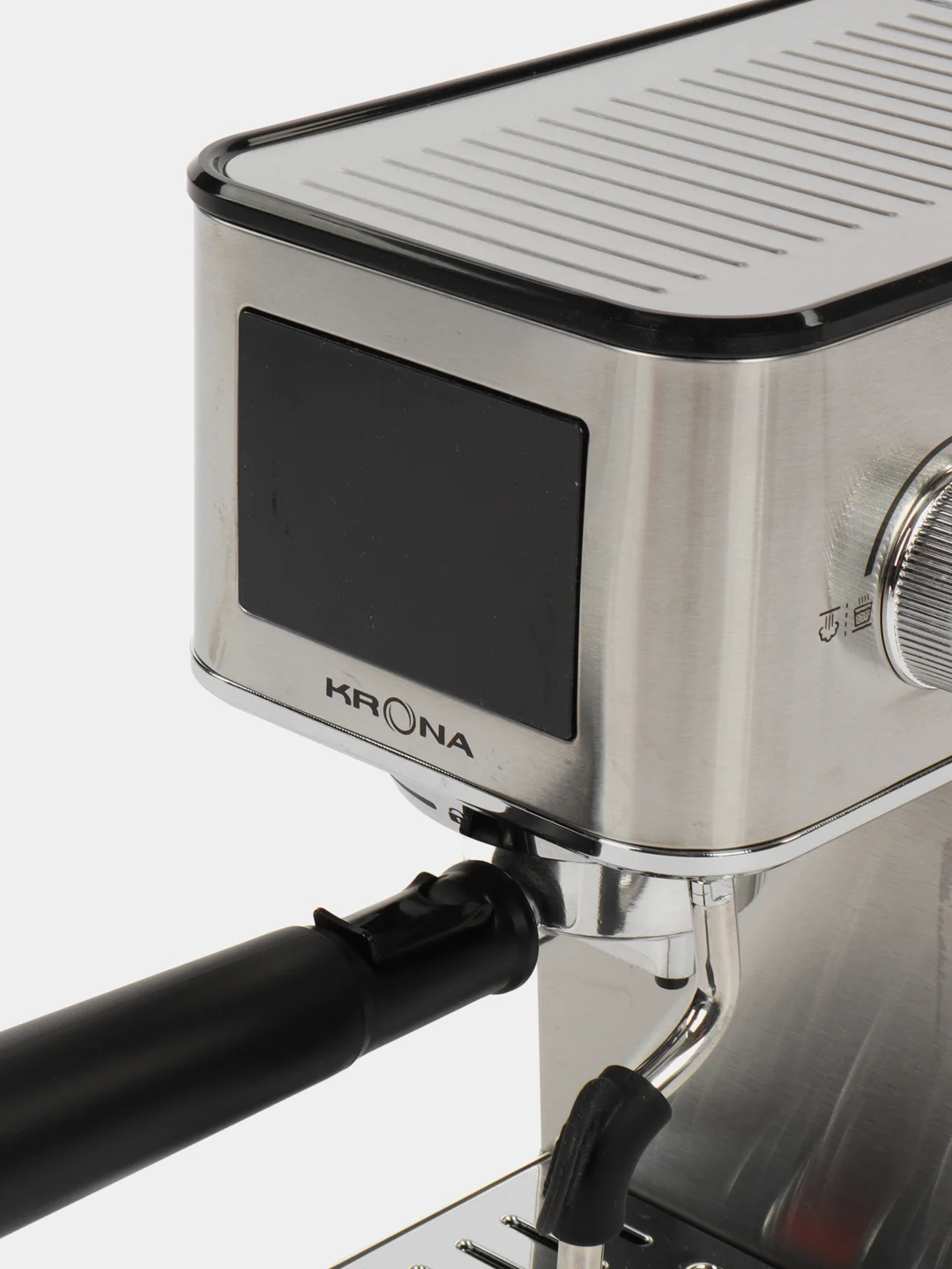 Серебряный кофеварка рожковая из нержавеющей стали KRONA Espresso Kaffeemaschine Inox 20 Bar