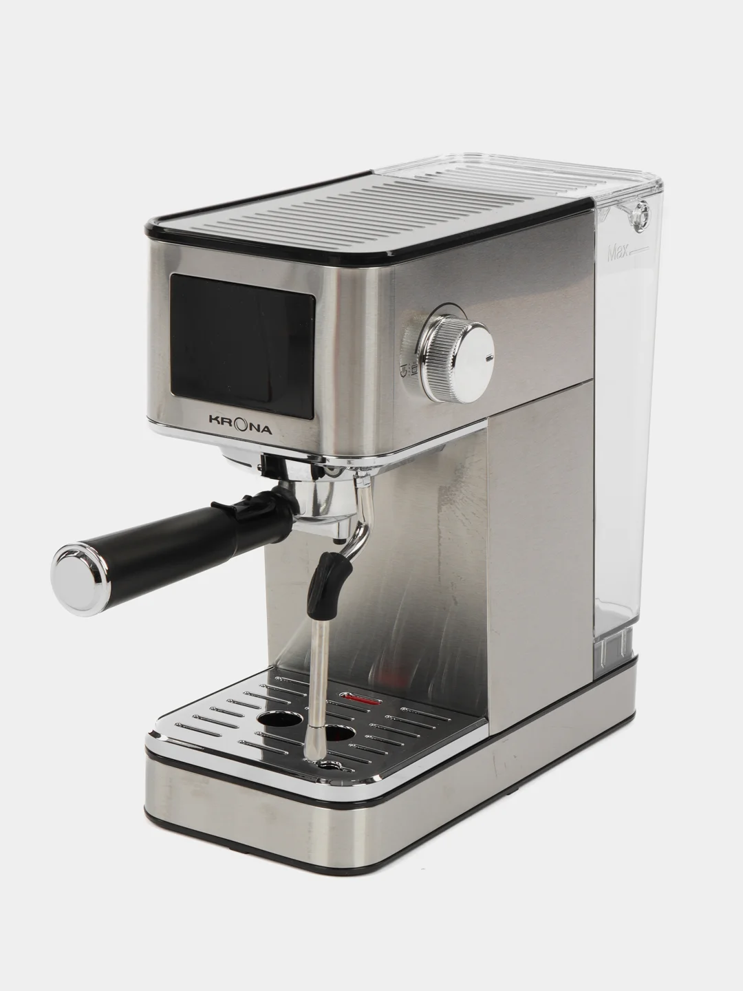 Серебряный кофеварка рожковая из нержавеющей стали KRONA Espresso Kaffeemaschine Inox 20 Bar