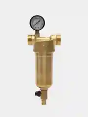 Фильтр самоочищающийся промывной латунный 3/4", 100 микрон, с манометром AV Engineering